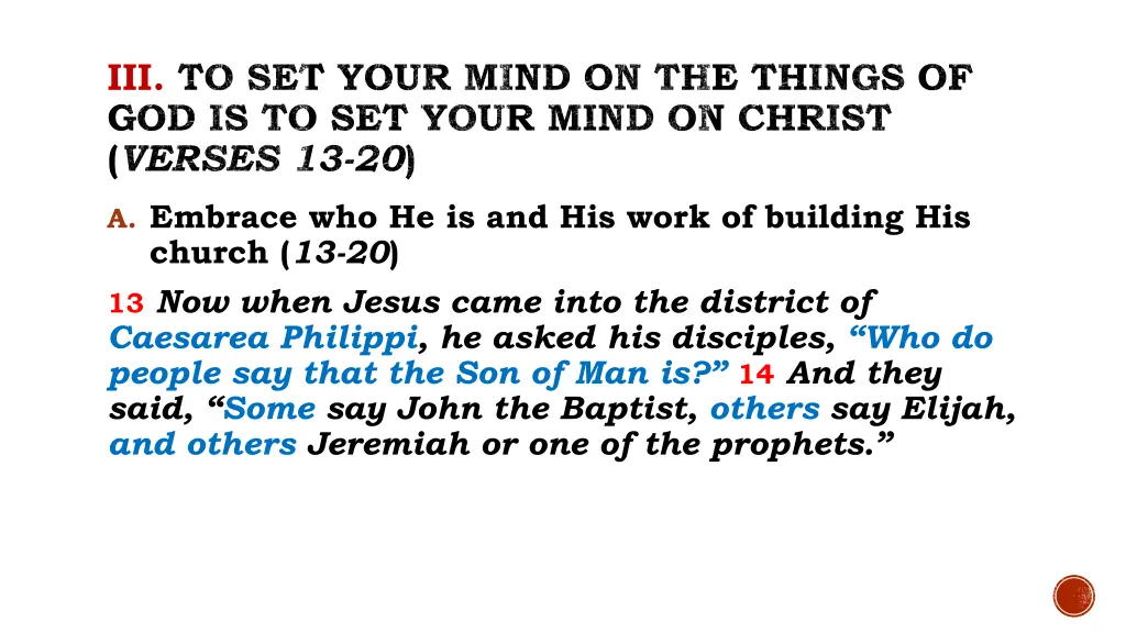 iii to set your mind on the things