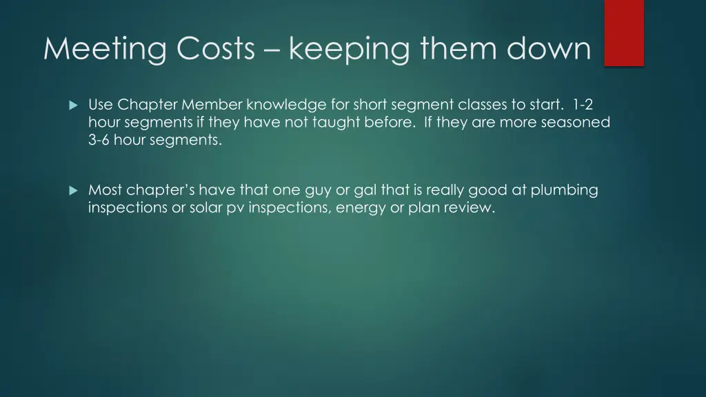 meeting costs keeping them down 1