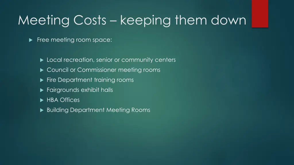 meeting costs keeping them down