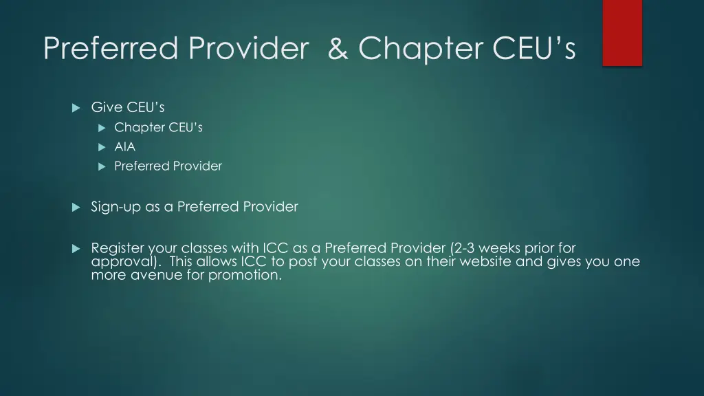 preferred provider chapter ceu s