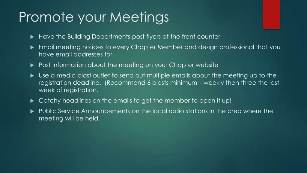 promote your meetings
