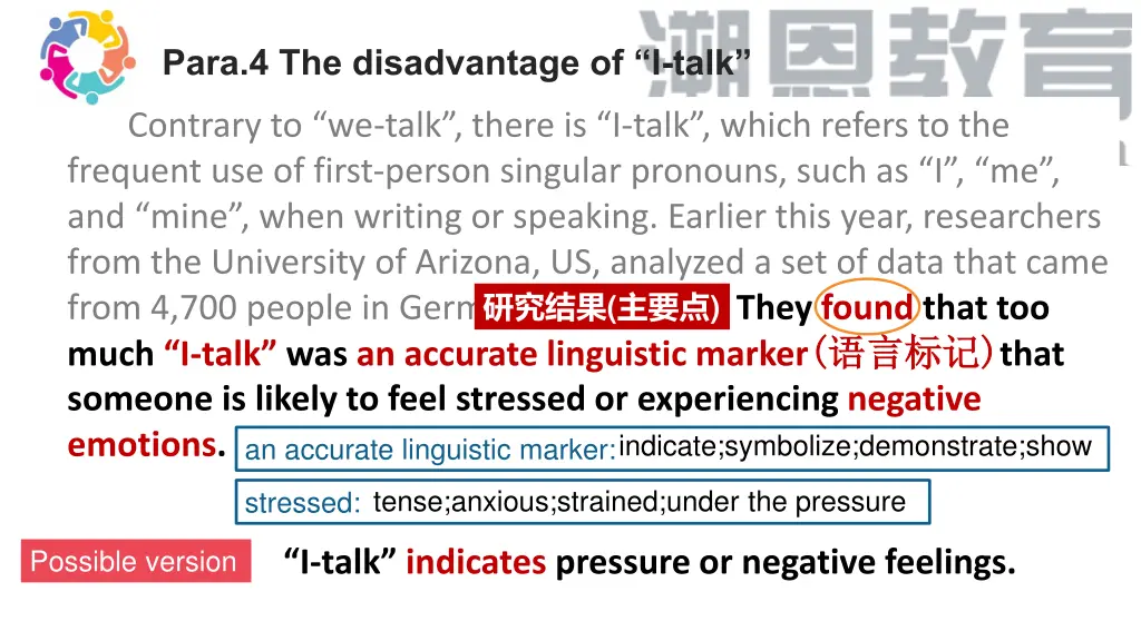 contrary to we talk there is i talk which refers