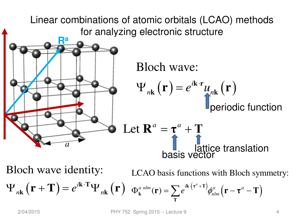 linear combinations of atomic orbitals lcao