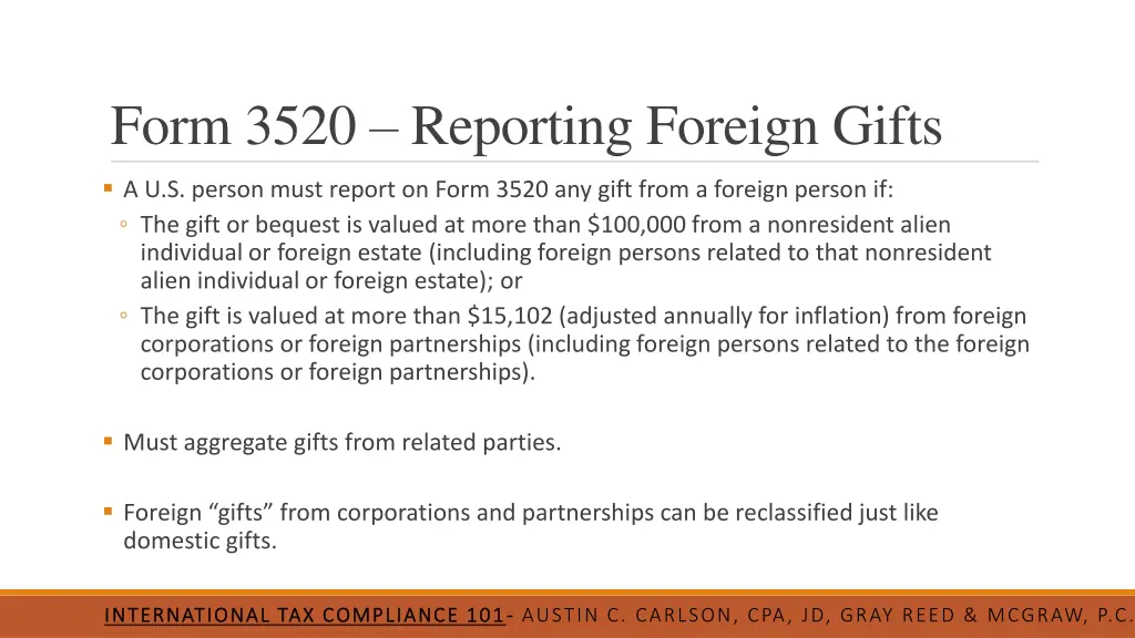 form 3520 reporting foreign gifts