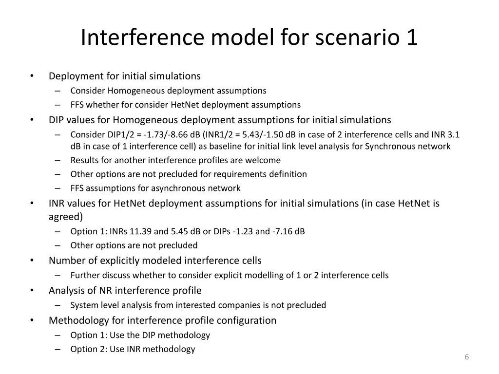 interference model for scenario 1 1