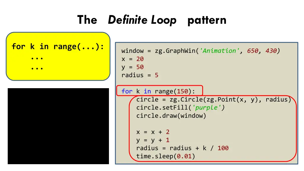 the definite loop pattern 1
