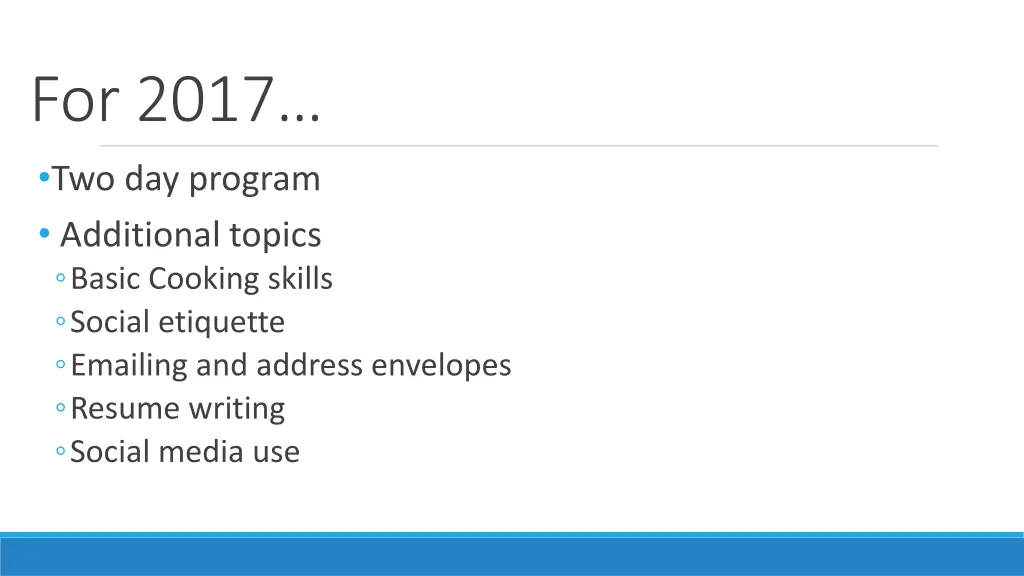 for 2017 two day program additional topics basic