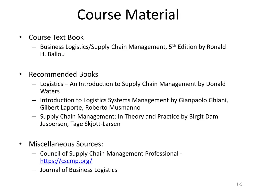 course material