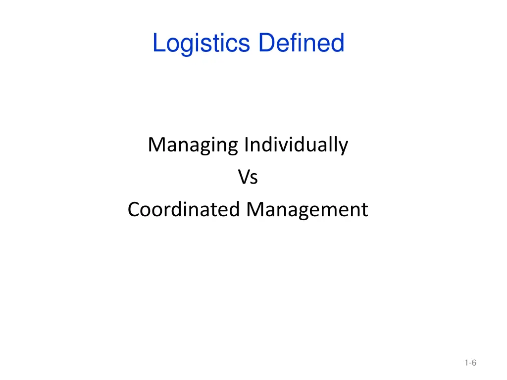 logistics defined