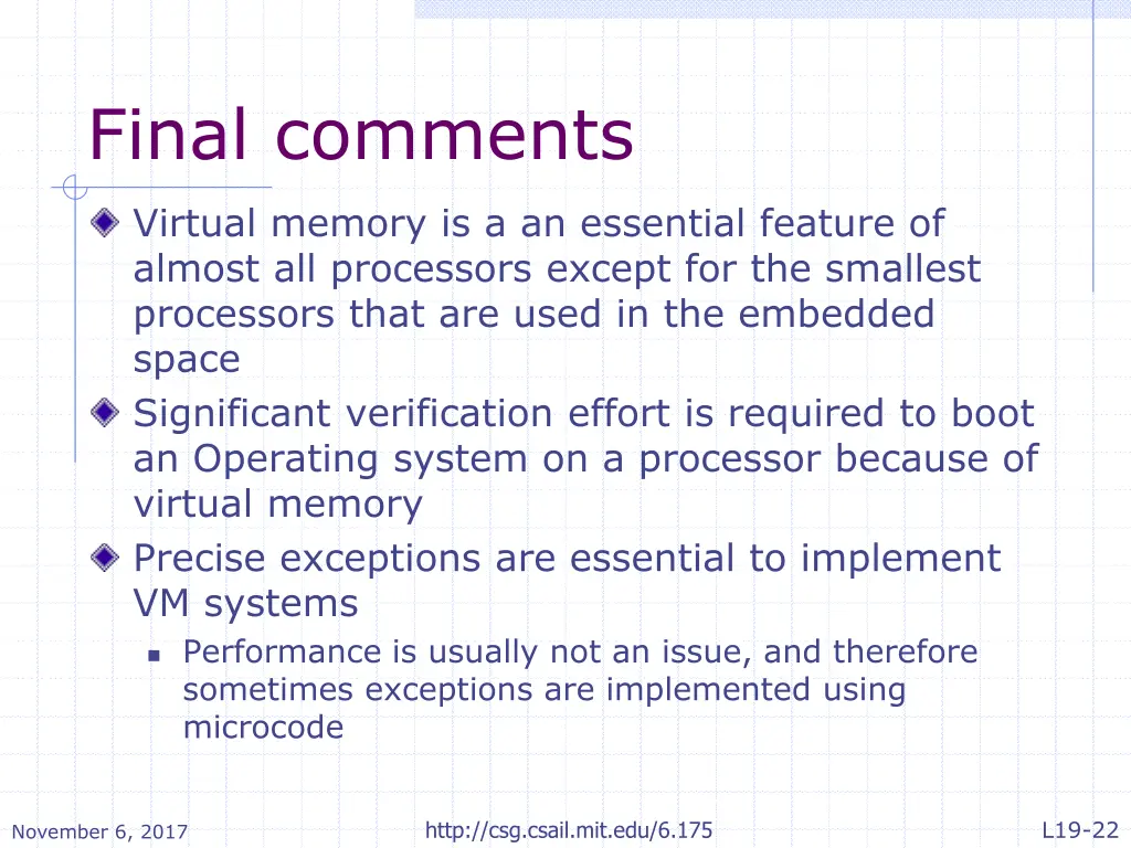 final comments