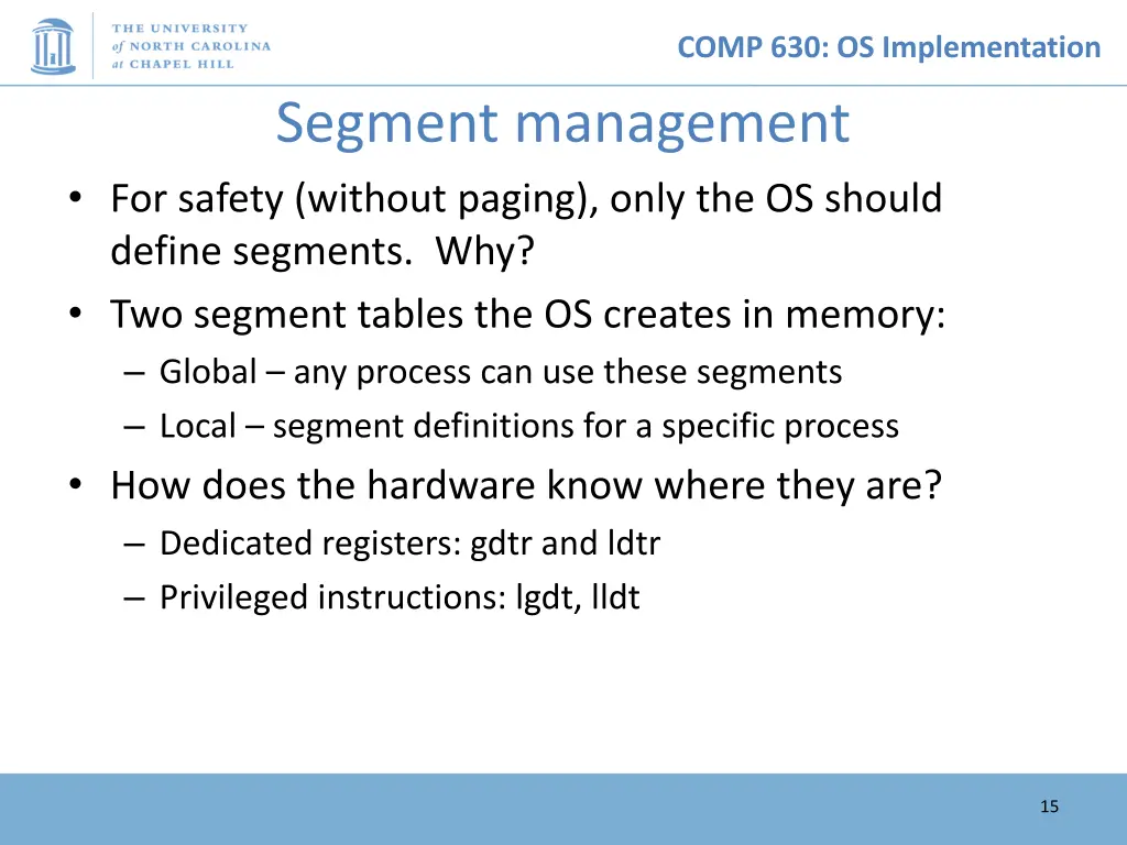 comp 630 os implementation 14
