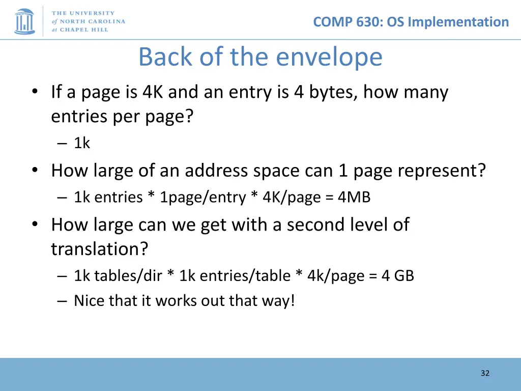 comp 630 os implementation 31