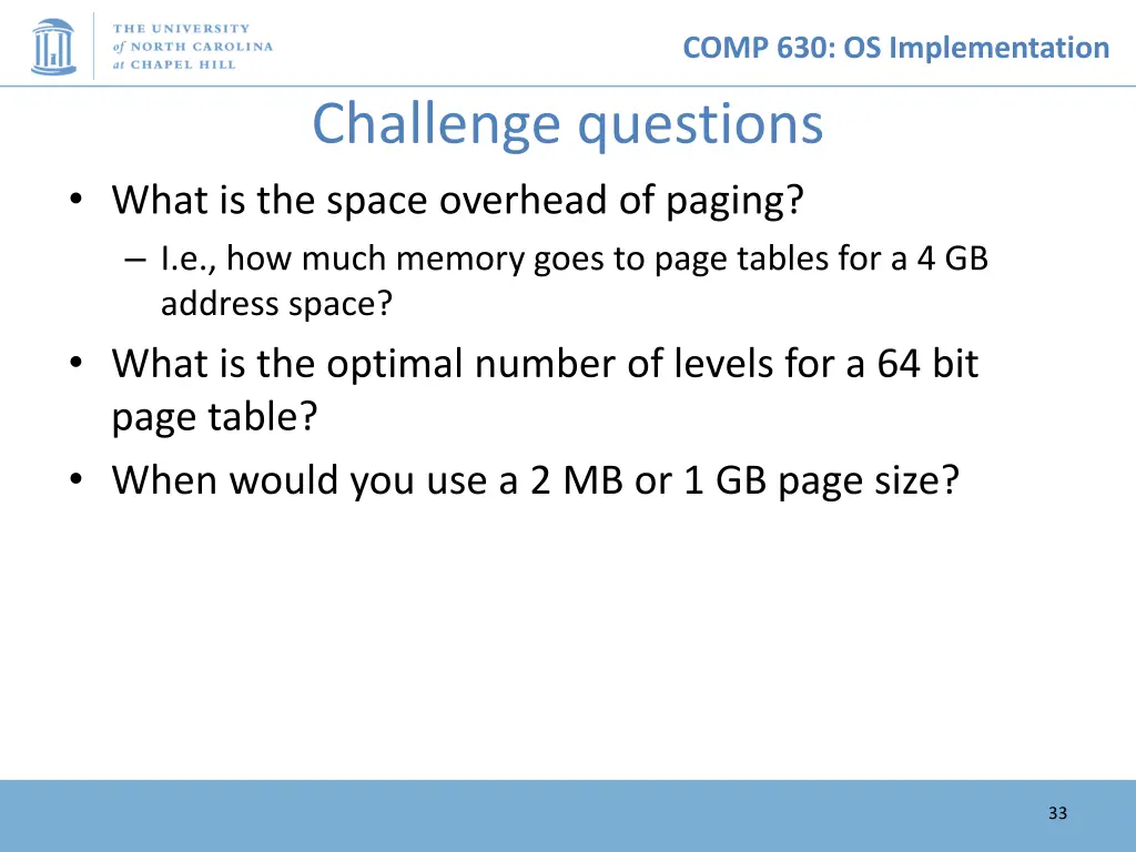 comp 630 os implementation 32