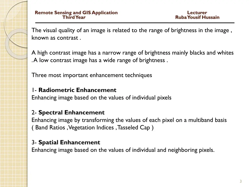 remote sensing and gis application lecturer third 1