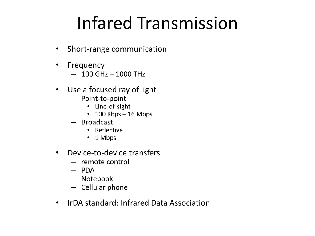 infared transmission 1