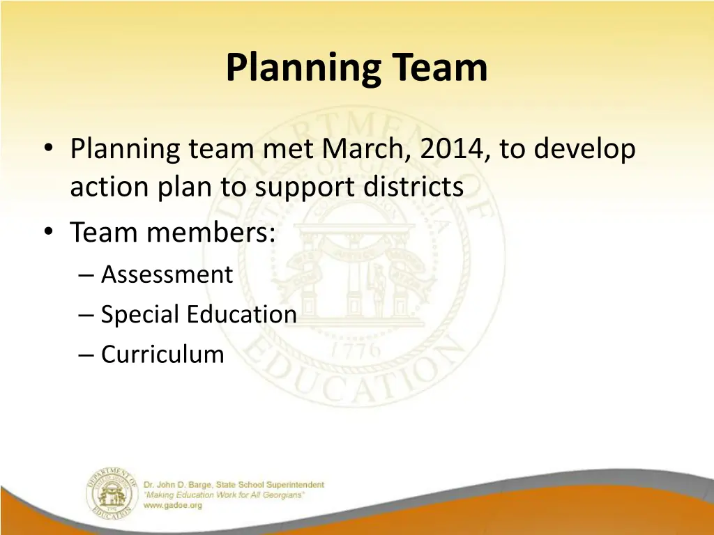 planning team
