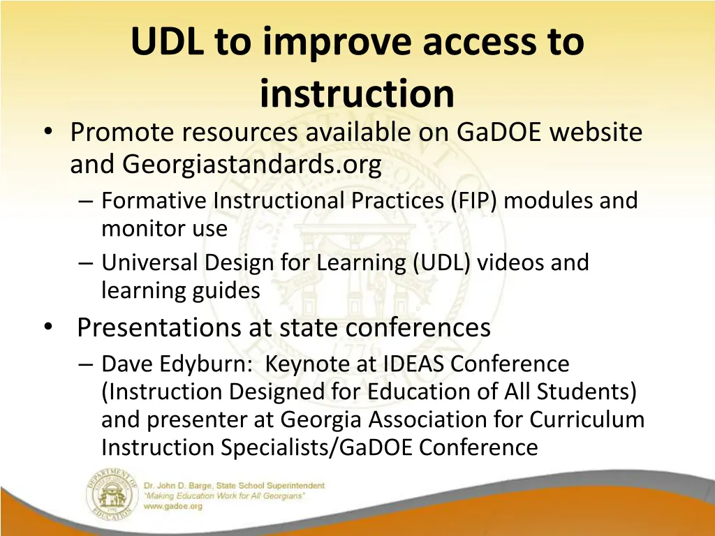 udl to improve access to instruction promote
