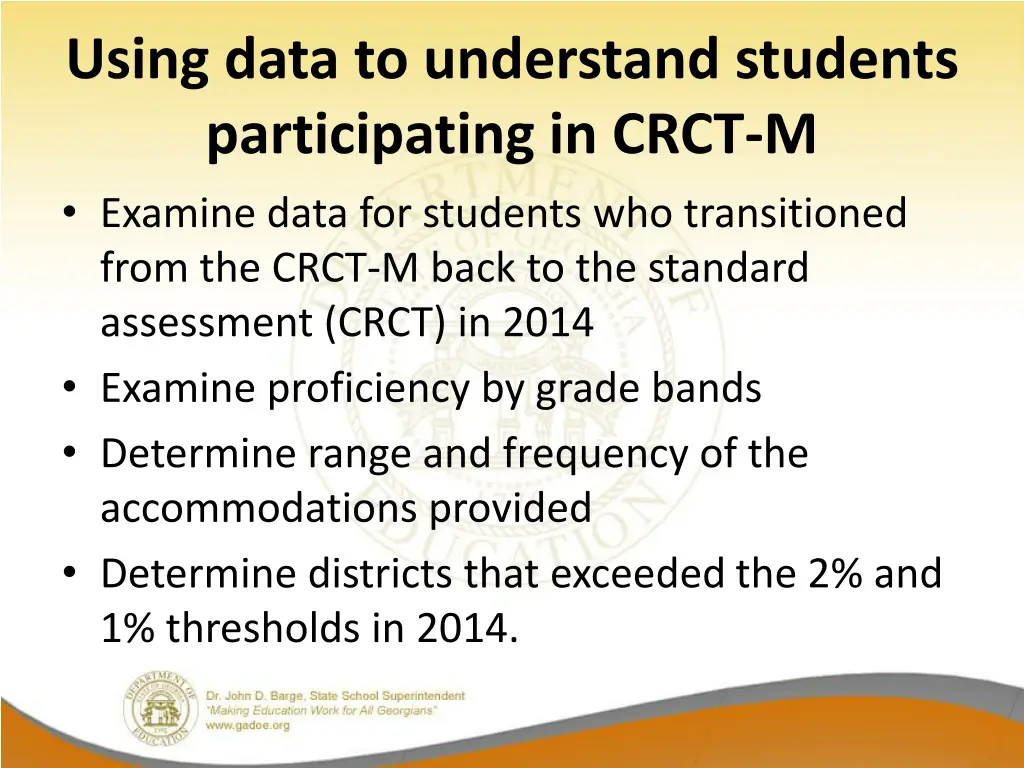using data to understand students participating