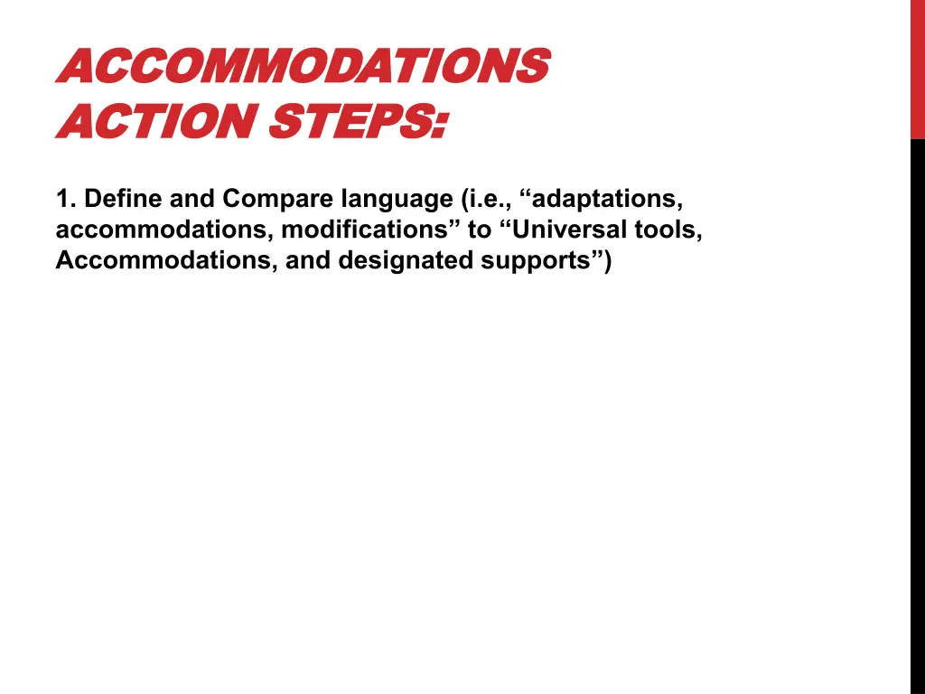 accommodations accommodations action steps action