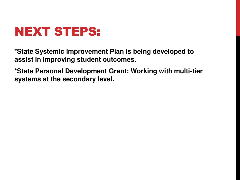 next steps