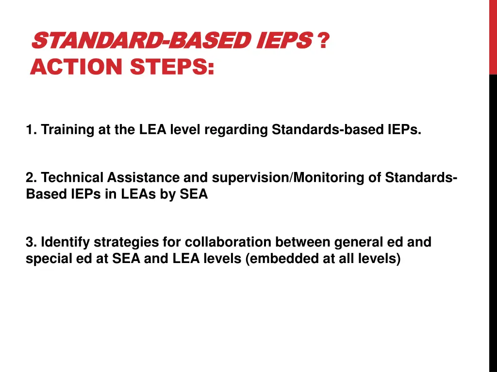 standard standard based ieps based ieps action