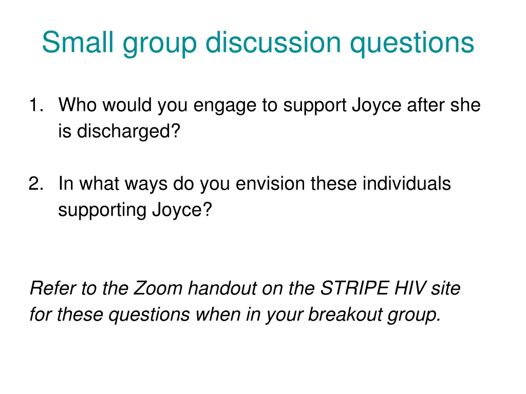 small group discussion questions