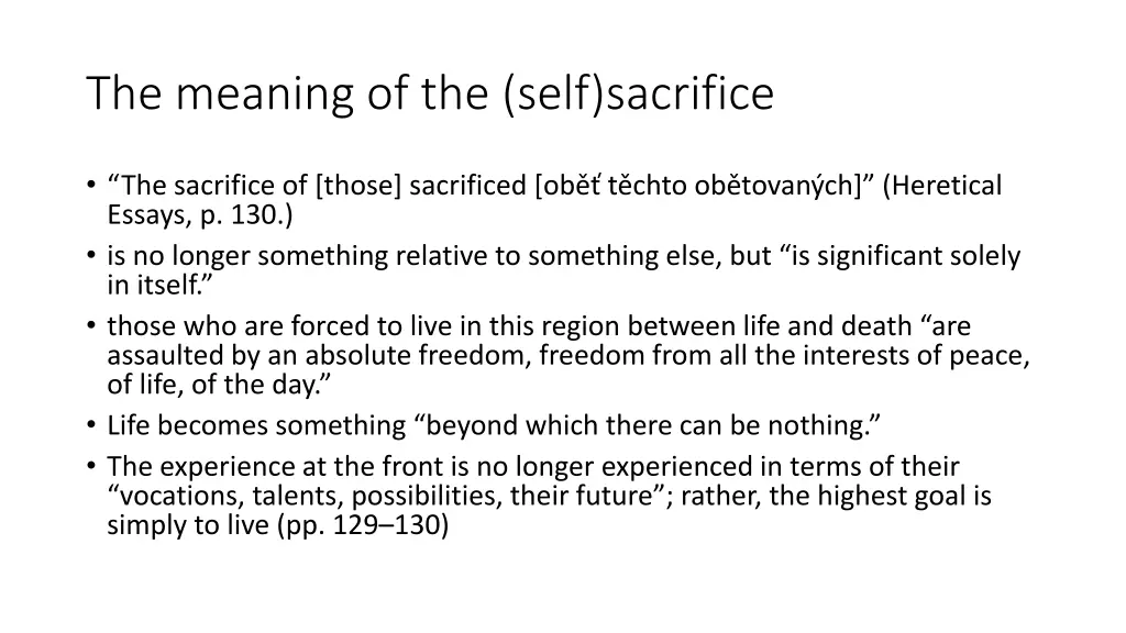 the meaning of the self sacrifice