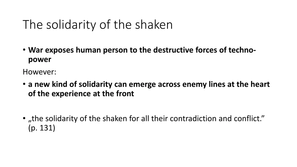 the solidarity of the shaken