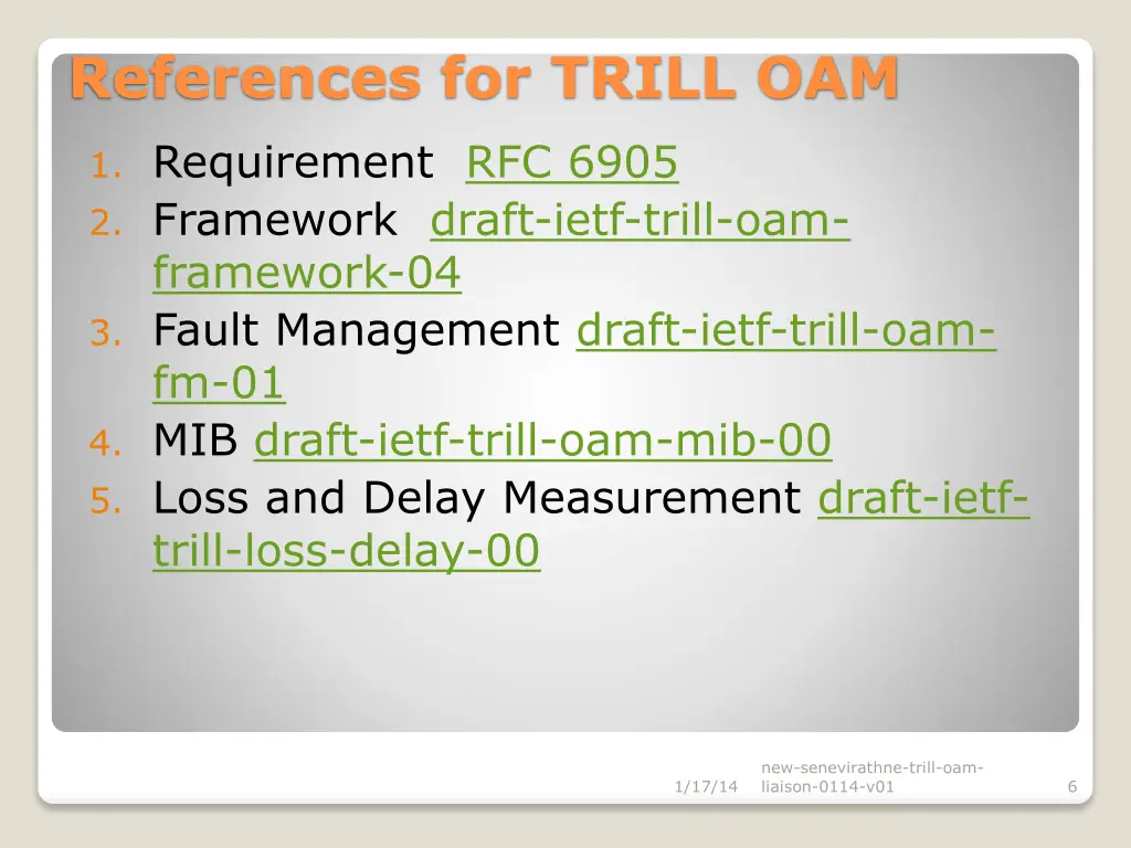 references for trill oam