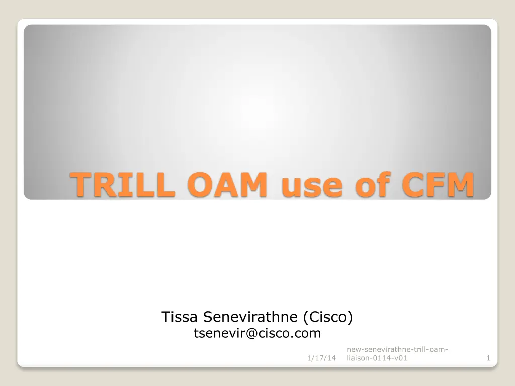 trill oam use of cfm