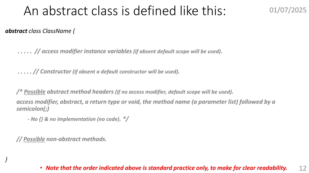 an abstract class is defined like this