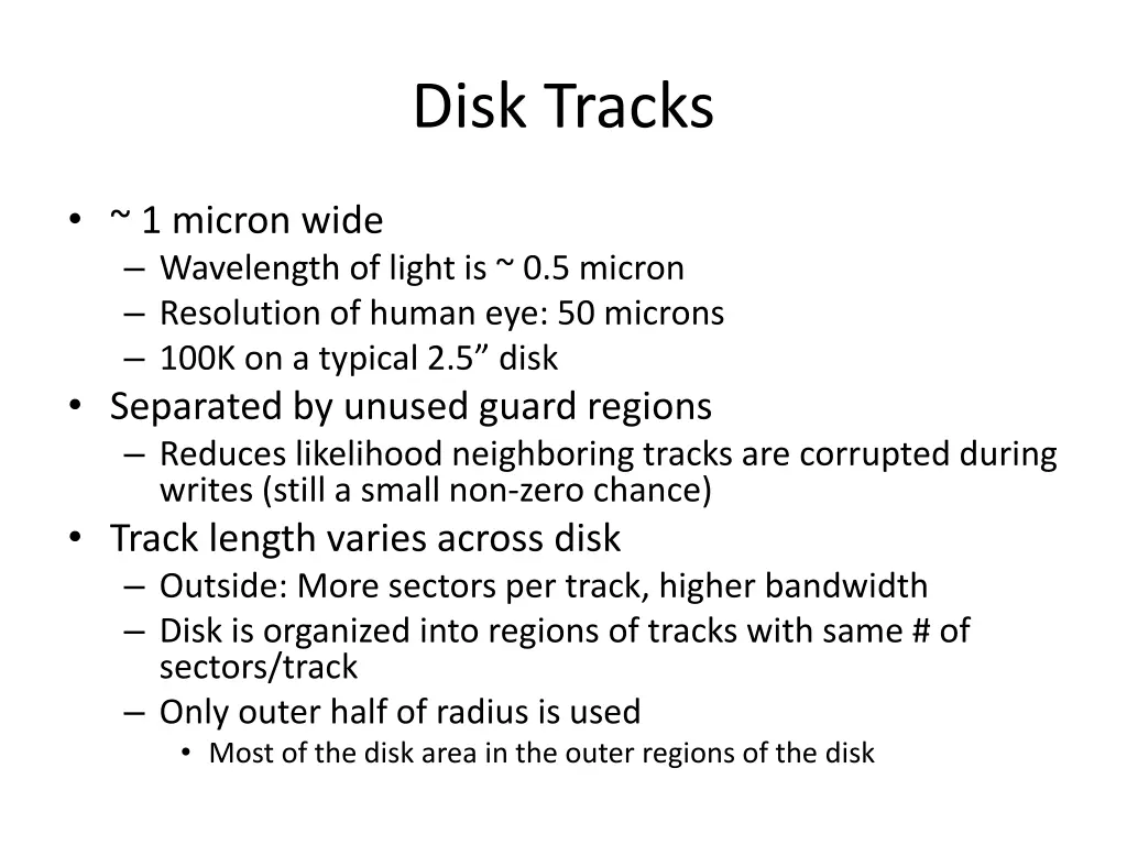 disk tracks