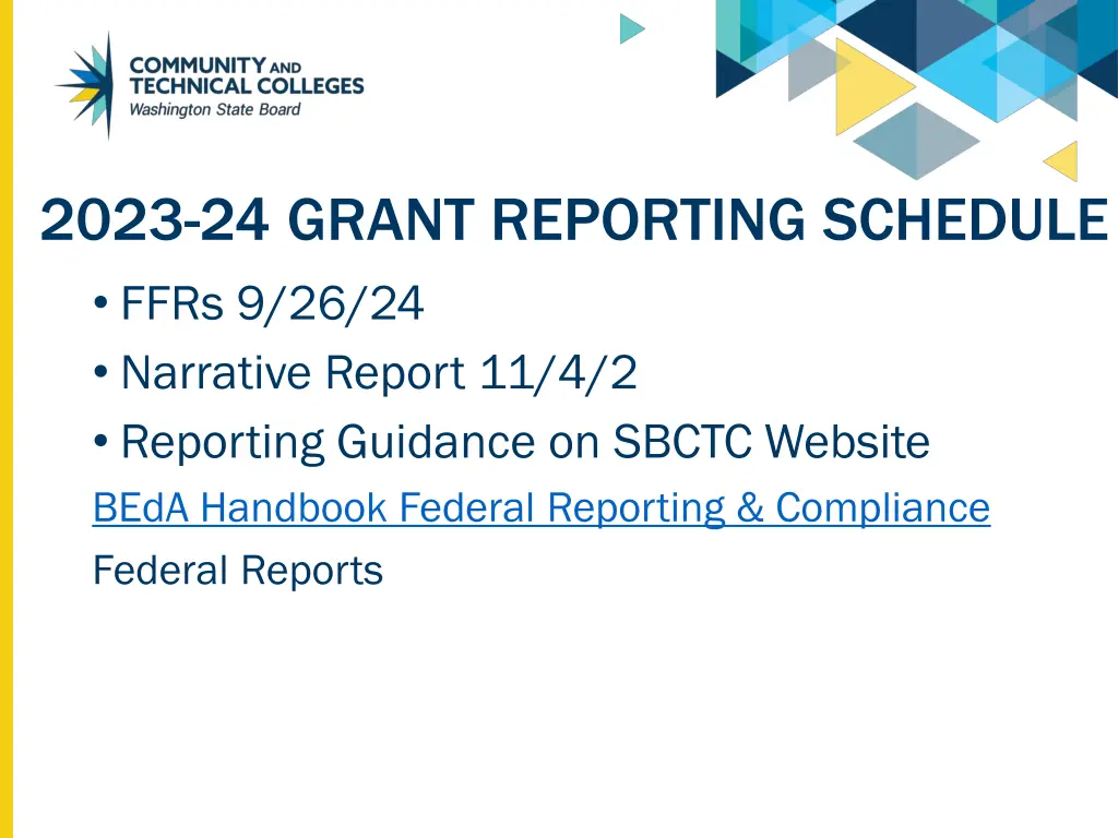 2023 24 grant reporting schedule ffrs