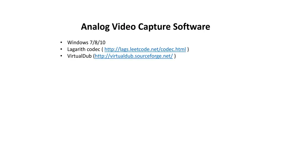 analog video capture software