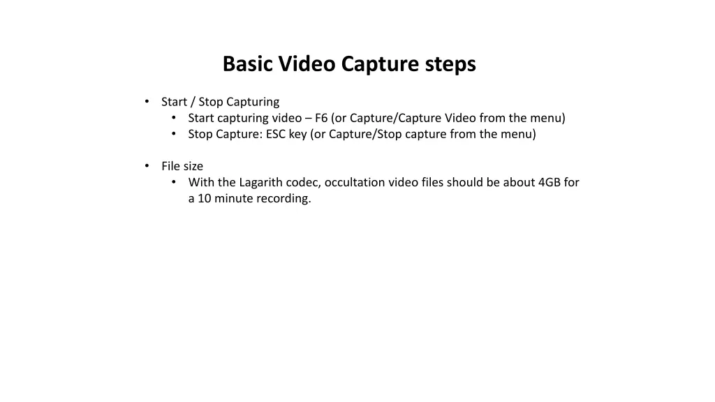 basic video capture steps 1