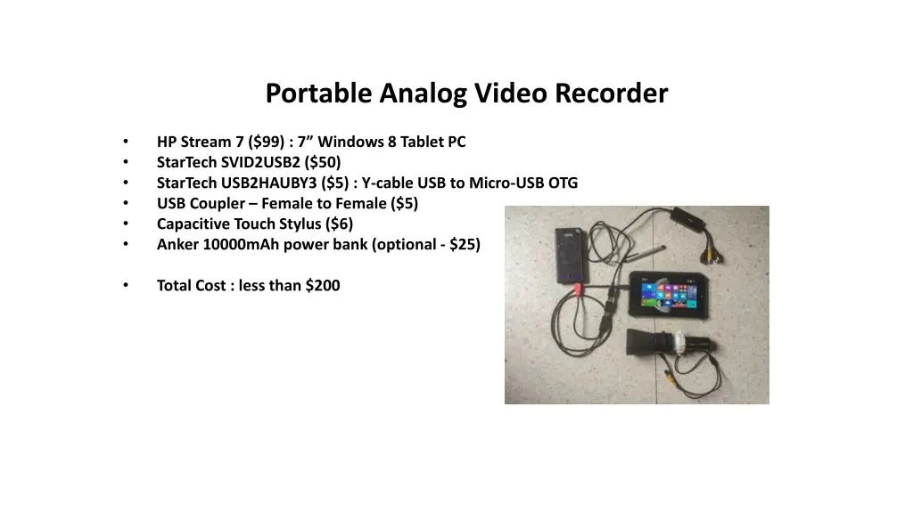 portable analog video recorder