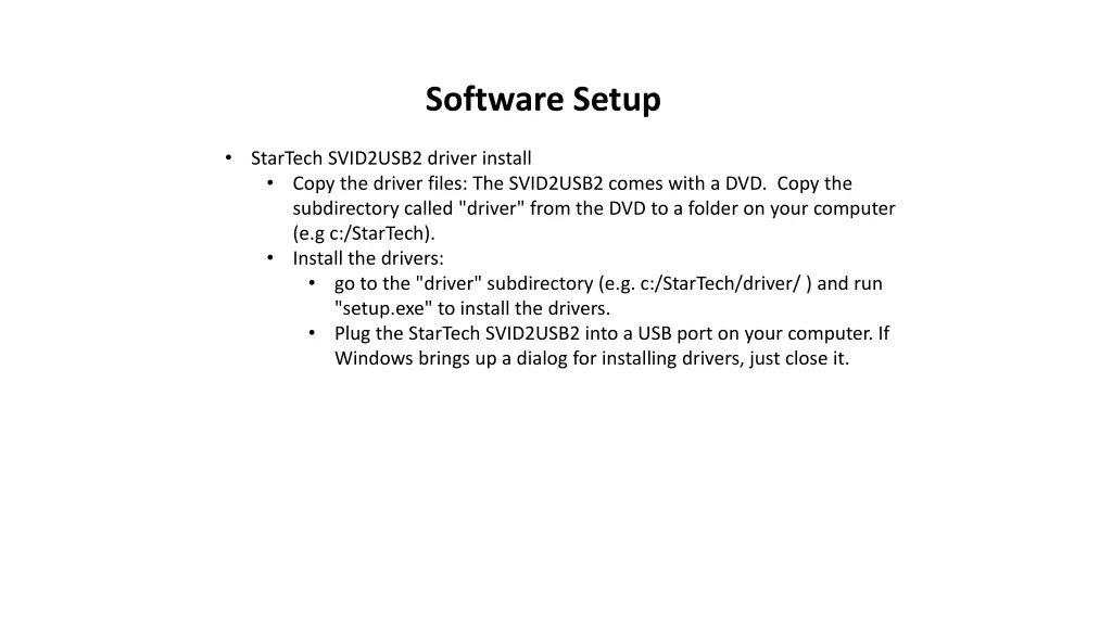 software setup 1