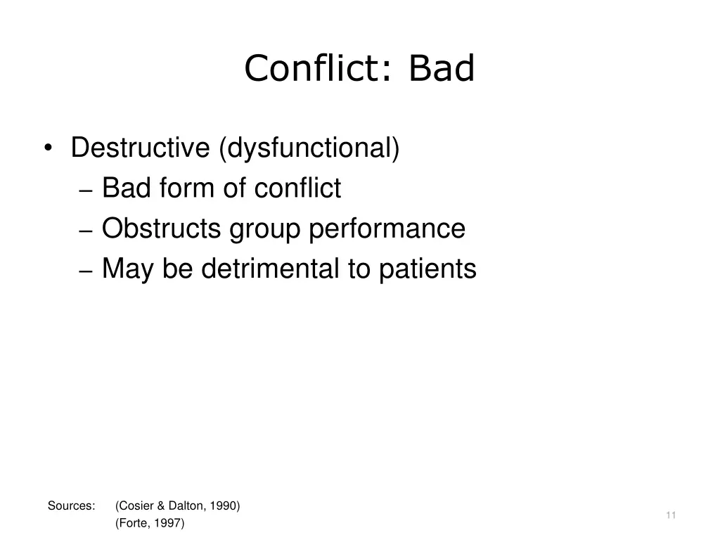 conflict bad