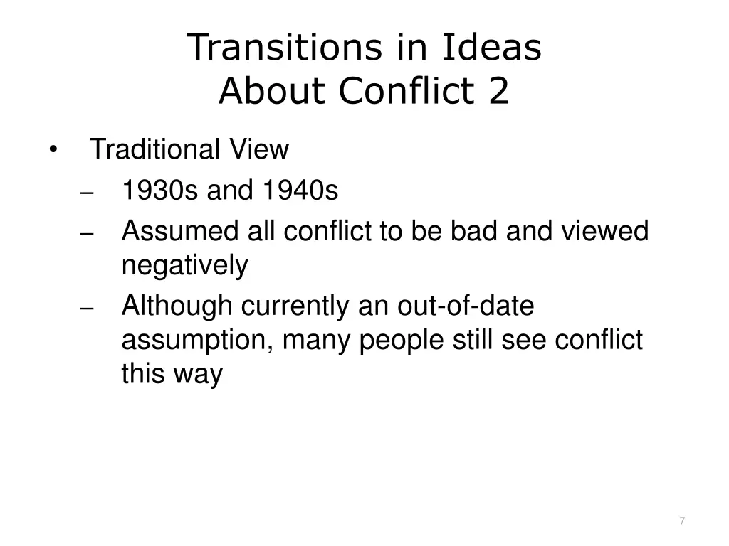 transitions in ideas about conflict 2