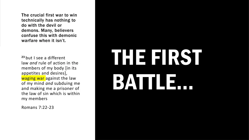 the crucial first war to win technically