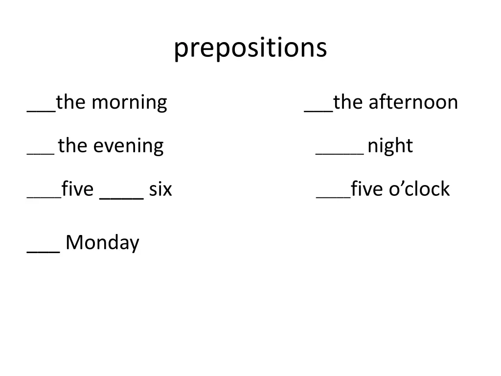 prepositions