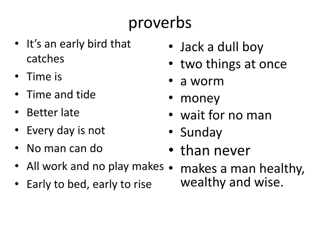 proverbs