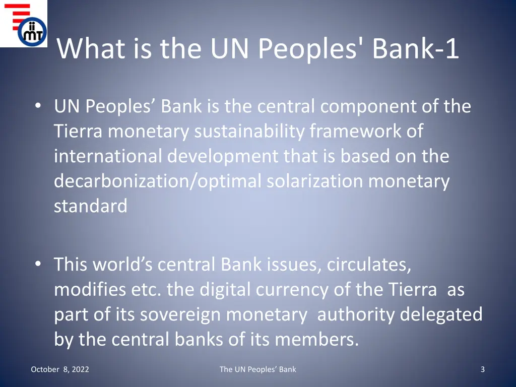 what is the un peoples bank 1