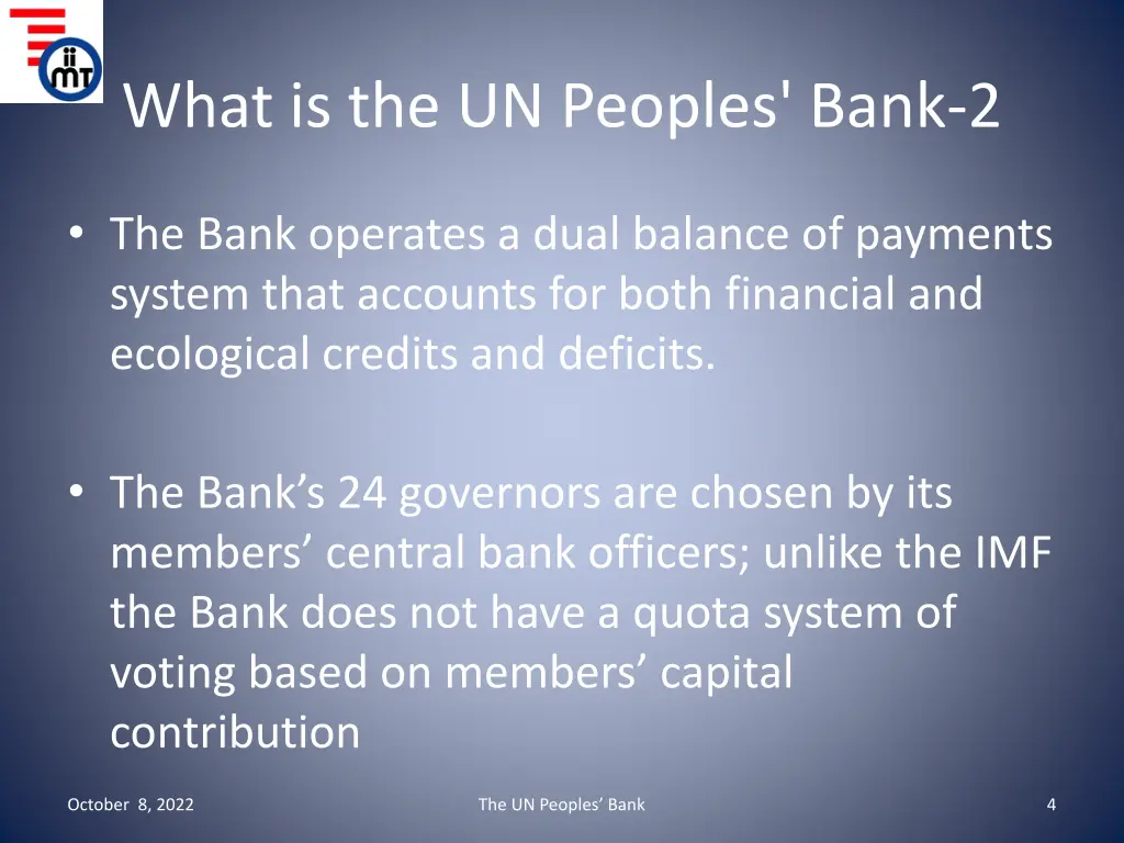 what is the un peoples bank 2