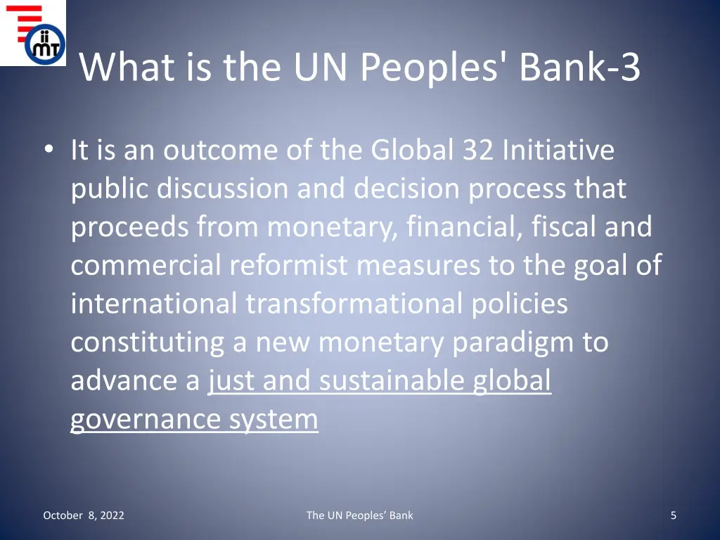 what is the un peoples bank 3
