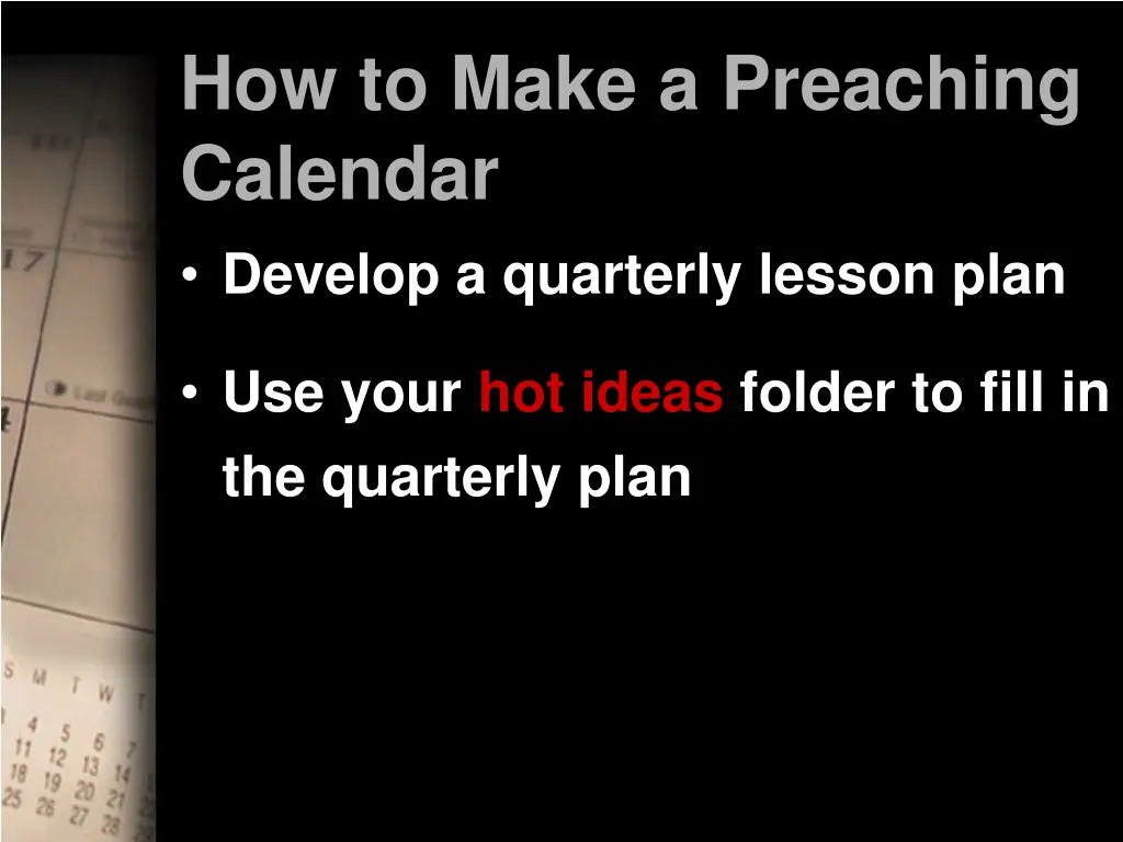 how to make a preaching calendar 1