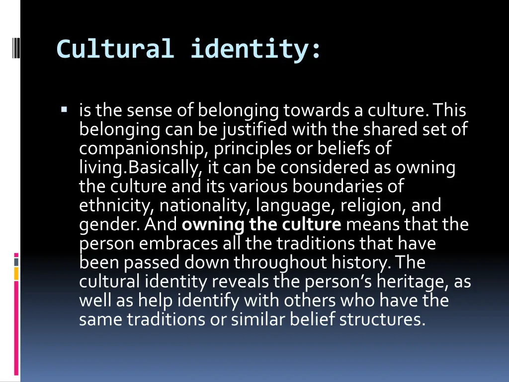 cultural identity