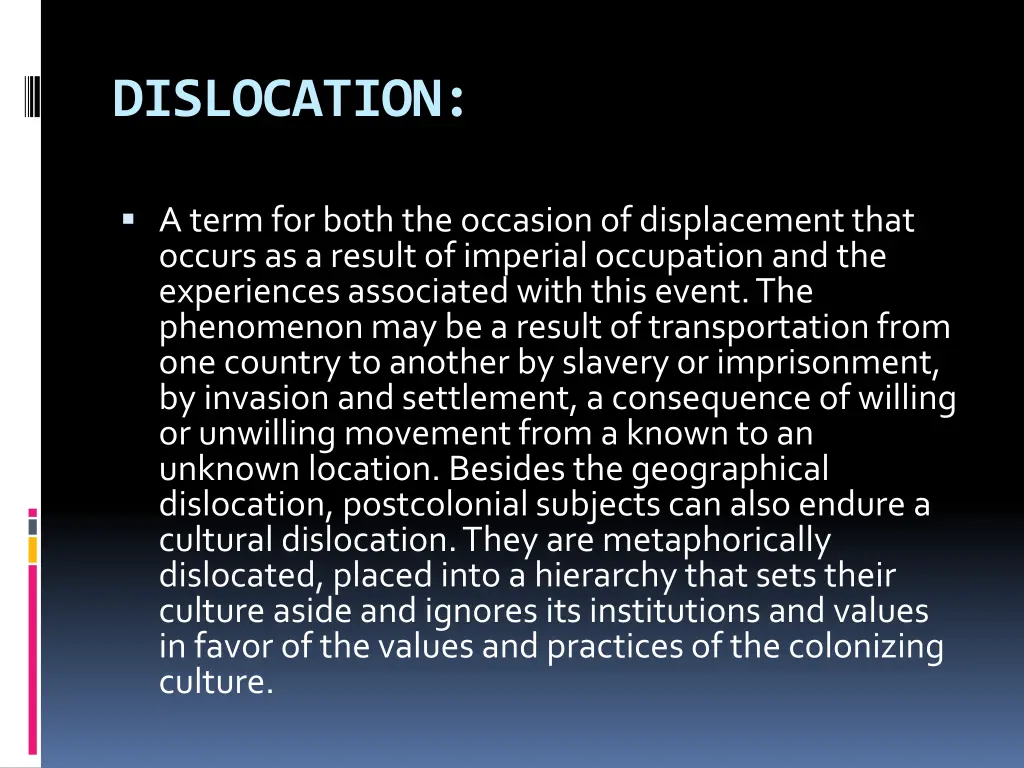 dislocation