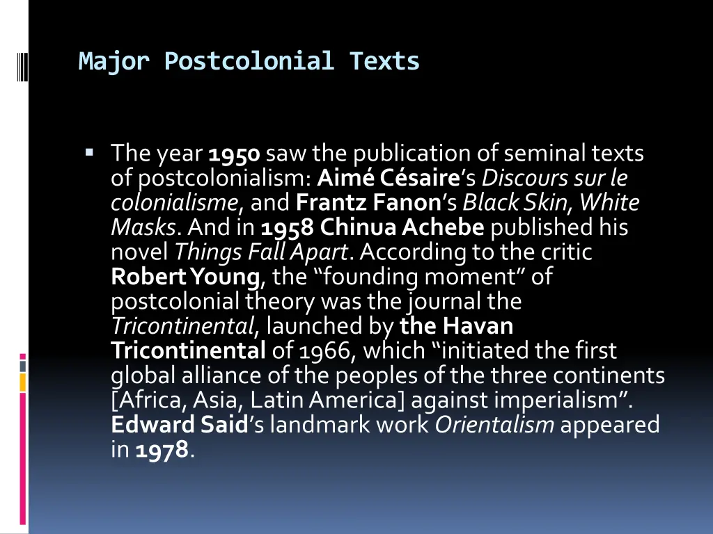 major postcolonial texts