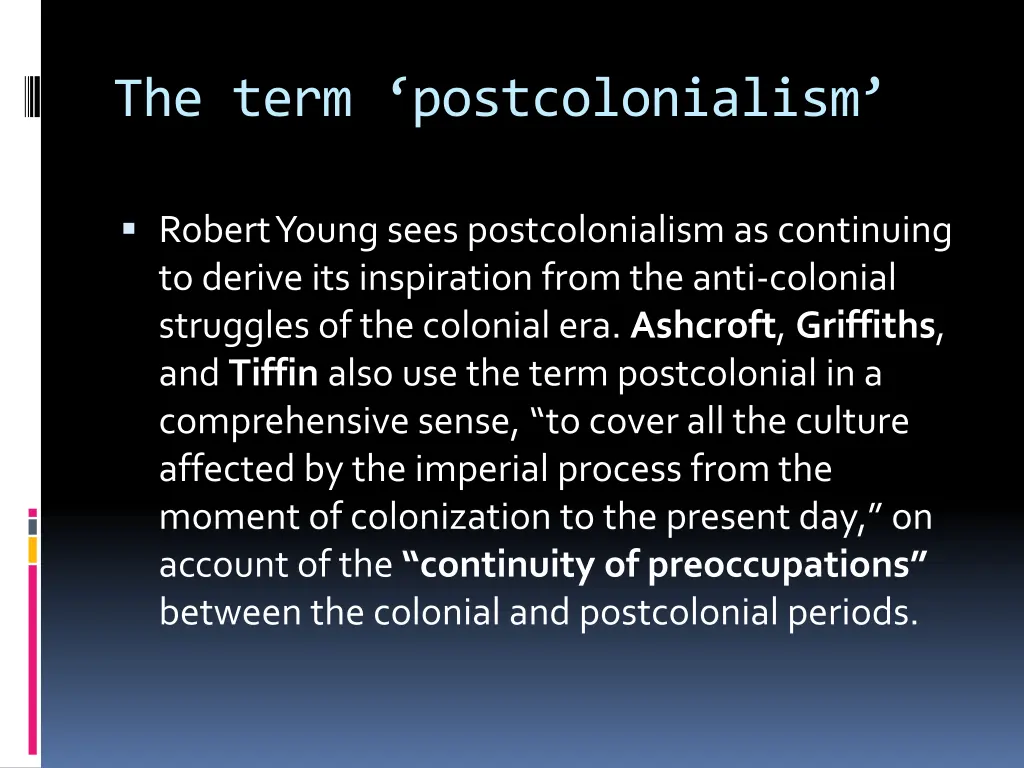 the term postcolonialism